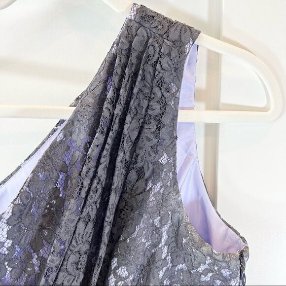 Shoshanna Anthro Dress Mini One Shoulder Lace Lavender Purple Size 6 - Picture 4 of 8